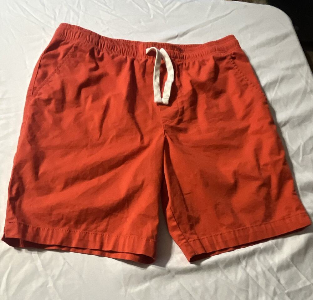 Goodfellow & Co Men’s Coral/Orange Solid Shorts, Drawstring Elastic Waist, S